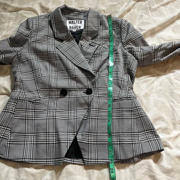 Walter baker black white plaid cut out front blazer jacket size medium - Picture 8 of 9
